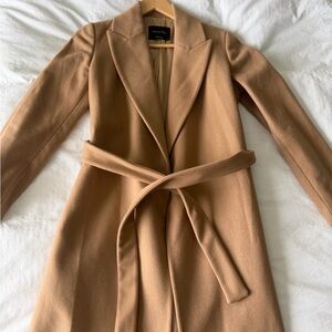 Massimo Dutti Wool Camel Overcoat